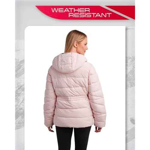 Spyder Women's Puffer Jacket - Water-Resistant Insulated Winter Coat with Cinched Waist - Womens Hooded Quilted Jacket (S-XL)