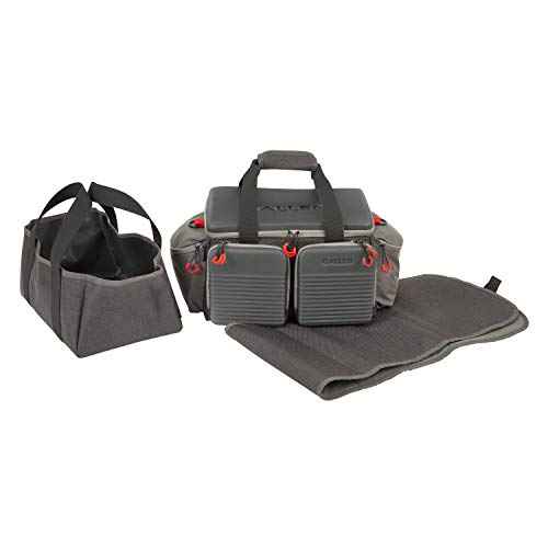 Allen Company Competitor Gun Range Bag - Premium Molded Design - Lockable - Included Internal Tote, Choke Tube Loops, and Fold-Up Gun Mat - 16.6" L x 9" W x 11.8" H - Gray