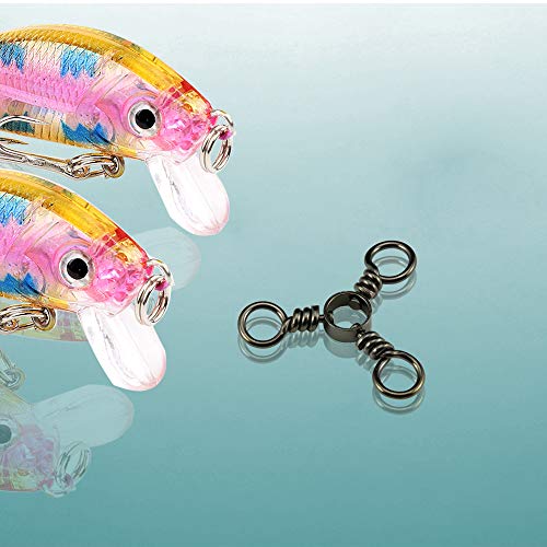 3-Way Fishing Swivel 75lb Tackle Kit - Saltwater & Freshwater Line Connectors, 50 pcs