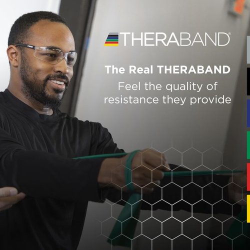 THERABAND Resistance Bands, 6 Yard Roll Professional Latex Elastic Band For Upper & Lower Body, Core Exercise, Physical Therapy, Pilates, Home Workouts, Rehab, Blue, Extra Heavy, Intermediate Level 2