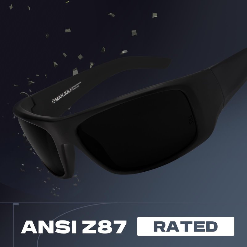 MAXJULI XL Z87 Sports Sunglasses for Big Heads Men Women TR90 Ultralight UV400 Protection Glasses 8700 (Black/Super Dark)