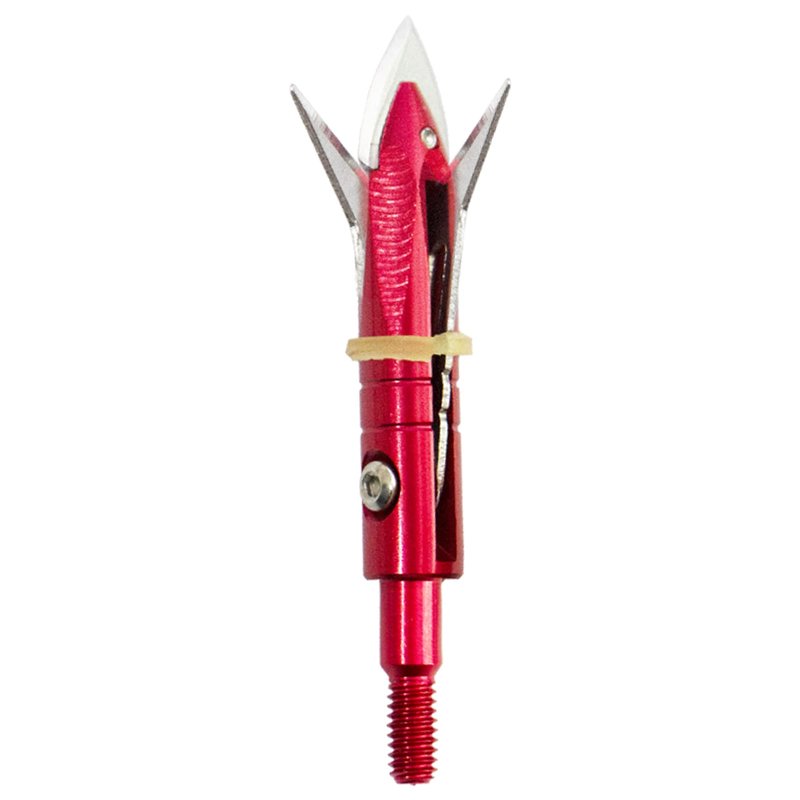 e5e10 12pcs Hunting Broadheads 100 Grain Archery Broadheads New Stell Broadheads + 1 pcs Metal Broadhead Case for Arrowheads (red)