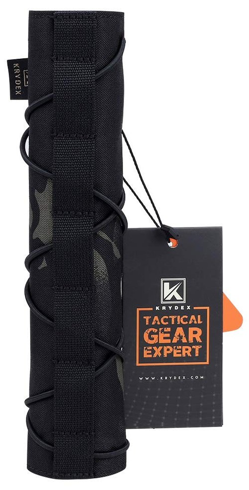 KRYDEX Tactical Airsoft Suppressor Cover 8.66 inch / 22cm (MCBK)