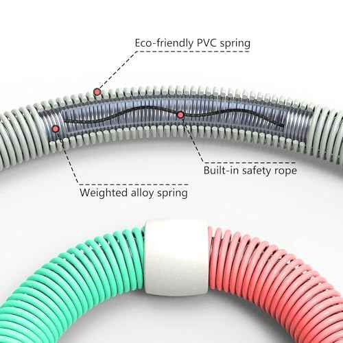 Weighted Soft Spring Hula Hoop for Adults ? 3.3lb Foldable Fitness Hoop, Waist-Friendly Design, Portable Slimming Exercise Equipment for Home and Travel