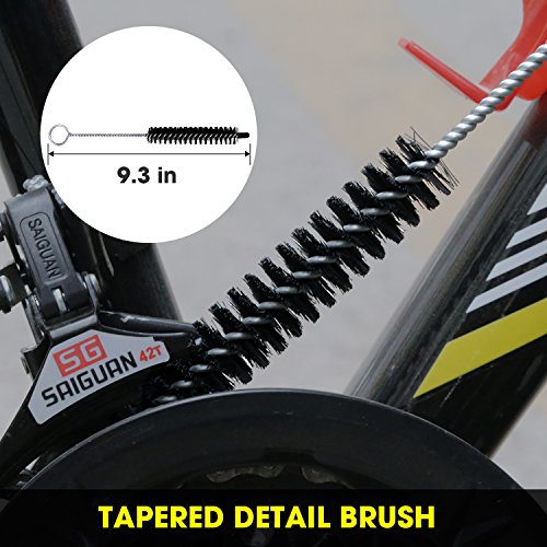 7pcs Bicycle Cleaning Tools Set - Bike Brush Kit for Mountain Road City Hybrid Bikes