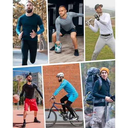 Runhit Compression Shirts for Men Long Sleeve Cool Dry Workout Undershirts Athletic Running Base Layer Top for Sports Gym