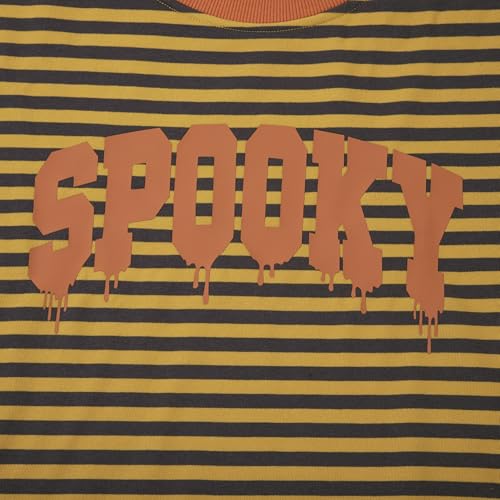 BANGELY Oversized Halloween Sweatshirt Women Vintage Spooky Season Pullover Top Spooky Vibes Letter Print Long Sleeve Shirt