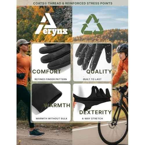 Lightweight Running Winter Gloves, Touch Screen Warm Gloves Liners for Cycling Biking Sporting Driving for Men Women X1