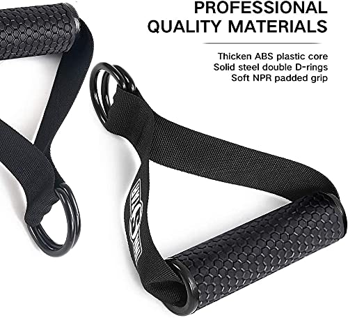 INNSTAR Upgraded Heavy Duty Exercise Handles, Cable Machine Attachments Resistance Bands With Solid ABS Core Grips, Fitness Strap Stirrup Cable Attachment (Set of 2)