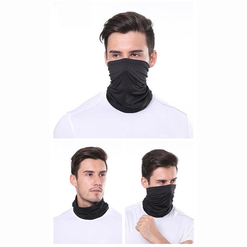 Fanjin 6 Pack Neck Gaiter Bandana Face Mask Breathable Bandana, Summer UV Protection Cooling Neck Gaiter Face Clothing Neck Gaiter (Gray), 16.5*9.8in