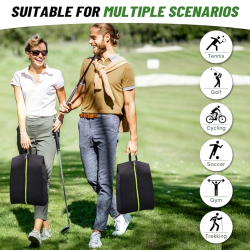 2 Pack Smell Proof Shoe Bag with Reinforced Handle - Odor-Resistant Travel Shoe Organizer for Men