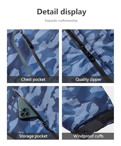 Men's Mountain Winter Coat - Large Dark Blue Camo