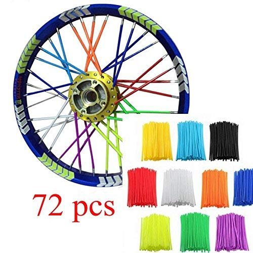 72Pcs Universal Spoke Skins Covers,Wheel Spoke Wraps Skins Pipe Trim Decoration Protector For Motorcycle Dirt Bike Yamaha Honda BMW Suzuki Kawasaki(white)