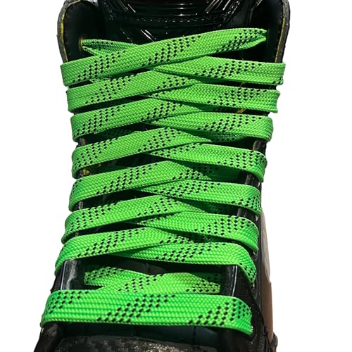 84-Inch Waxed Hockey Skate Laces - Green, Secure & Waterproof