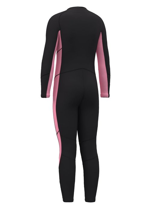 Hevto Kids Wetsuit for Girls Toddler Size 3T Child 3/2mm Neoprene Full Wet Suit Front Zip Thermal Swimsuit Swimming in Cold Water (K3-Pink, 3)