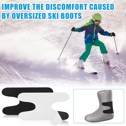 32 Pcs Ski & Snowboard Boots Fitting Pads, 24 Pcs Self Adhesive J Bars, 8 Pcs Ankle Wrap Pads Boot Inserts Foam Padding to Reduce Heel Lift Ankle Blisters