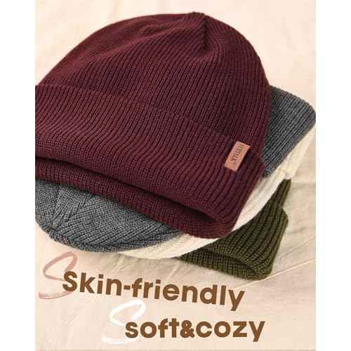 Beanie Hats for Women Men Winter Hats Womens Knitted Slouchy Beanies Cuffed Skull Cap Warm Ski Hat