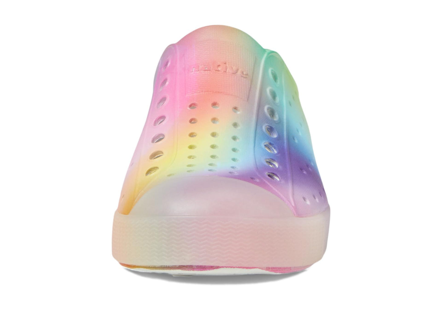 Native Shoes Unisex-Kids Jefferson Print Sneakers, Shell White/Translucent/Rainbow Blur, 2 Little Kid