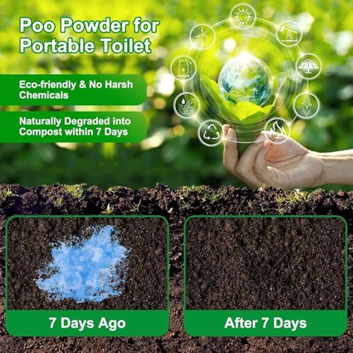 50 Pack Portable Toilet Gel & Bags for Camping & Travel - Lemon Scent