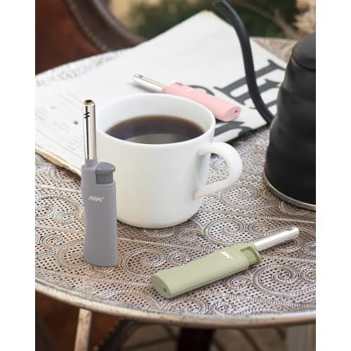 MK Candle Lighter, Butane Refillable Wind-Resistant Flame, 5-Pack for BBQ, Camping, Outdoor Use (Pastel-5pc)