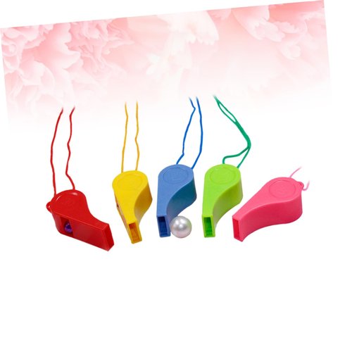 SUPVOX 60pcs Colorful Plastic Whistles Lanyard Boys and Girls Whistle Toys Cheerleading Whistle for Sports Referee Whistle Toy Birthday Random
