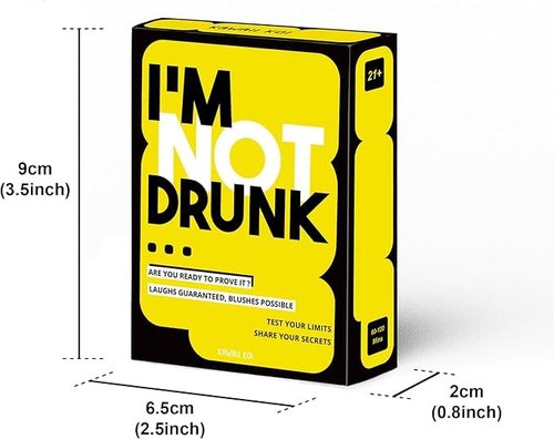 I'm NOT Drunk Party Card Game, 55 Cards, Adult Drinking Game for 21+, Game Night Entertainment