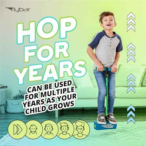 Flybar My First Foam Pogo Jumper for Kids Fun and Safe Pogo Stick for Toddlers, Durable Foam and Bungee Jumper for Ages 3 and up, Supports up to 250lbs