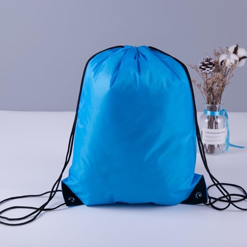 1PC Vibrant Nylon Drawstring Backpack - Good Lightweight and Durable Companion for Outdoor Sport,Travel, Skyblue
