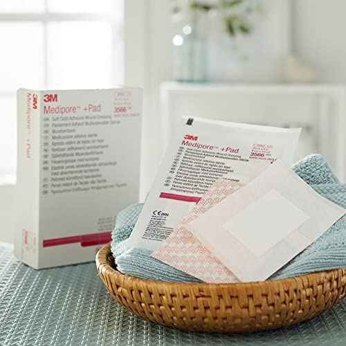 3M Medipore +Pad Soft Cloth Adhesive Wound Dressing, Sterile, White, 3 1/2 in x 4 in, 25 Count, 4 Packs, 100 Total