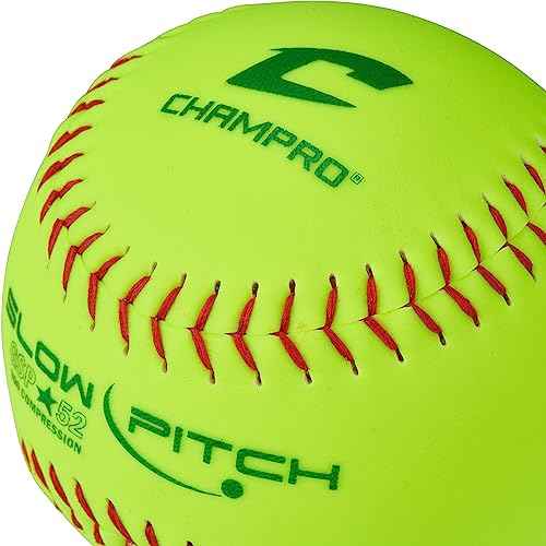 Champro ASA 11" Slow Pitch Softballs with Durahide Cover and .52 COR, 12 Pack