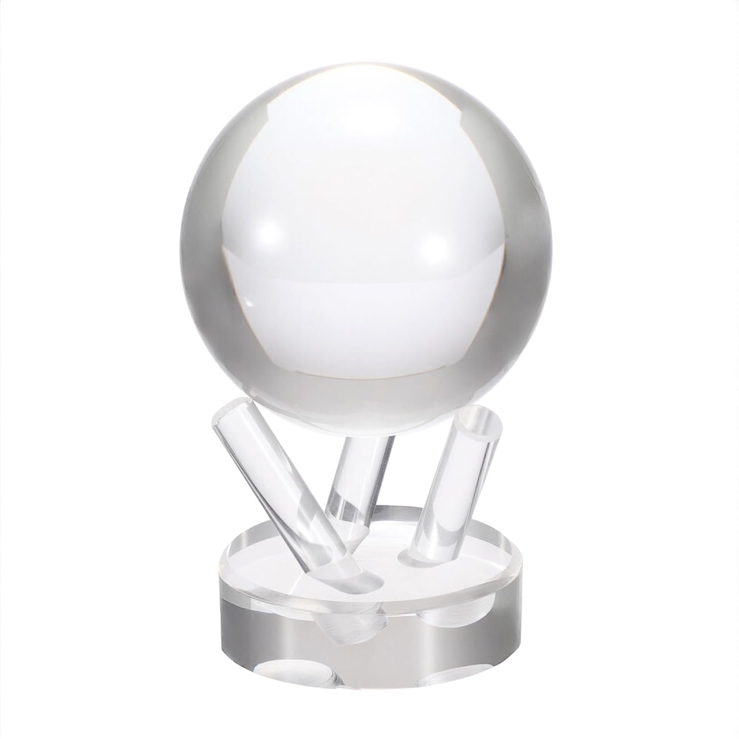 GUSHBIN Acrylic Softball Display Pedestal Sphere Stand with Round Holder for Baseball Tennis Golf Clear Rock Holder for Fossil Minerals, Small