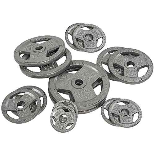 Fitvids Cast Iron Plate Weight Plate for Strength Training and Weightlifting, Olympic or Standard, Multiple Sizes
