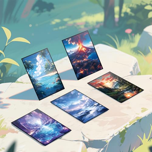 MTG Card Sleeves - Taiga Red Green Fantasy Dual Lands Series - 100 Count Standard Size TCG Art Sleeves