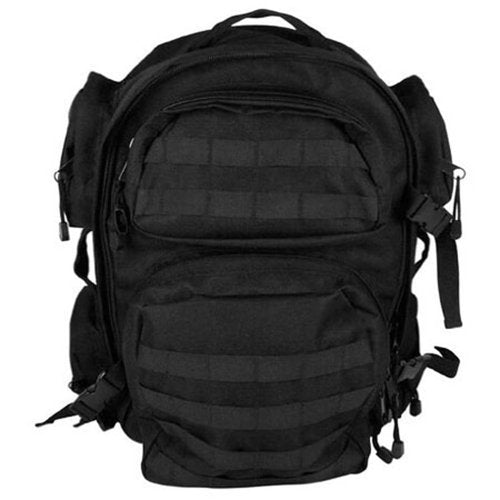 BARSKA Loaded Gear VX-100 Tactical Vest & Leg Platform, One Size, Bundle with Vism Tactical Back Pack, Vism Single Pistol Magazine Pouch, 10x 12x12 Splatter Bullseye Shooting Target Stickers