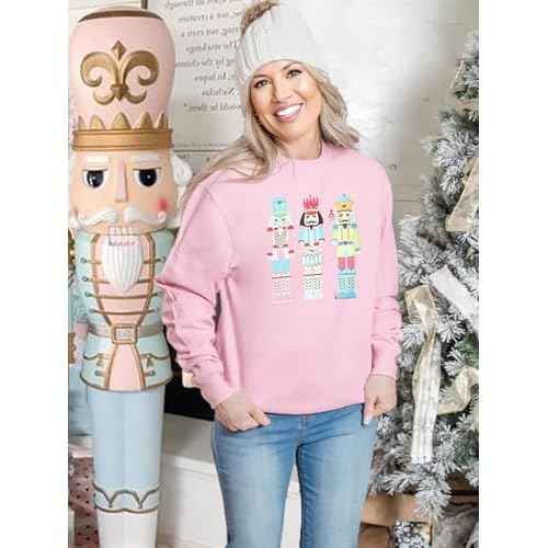 Women's Christmas Nutcracker Sweatshirt Crewneck Long Sleeve Shirt Xmas Holiday Pullover Tops