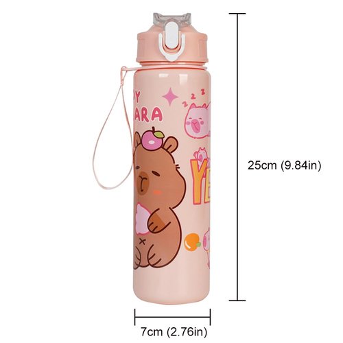 Gifts Capybara Tumbler Cute Thermo for Girls, Teens, Women, 700ml Capybara Drinking Bottle with Straw Travel Water Cup Large Capacity Kawaii Water Bottle for Outdoor Activities