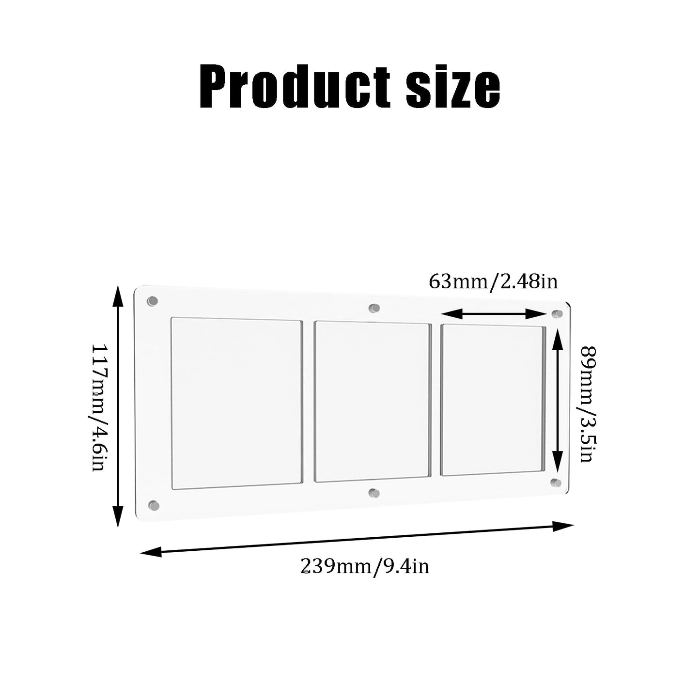 2Pack Card Display Case 35PT Acrylic TCG Triple Cards Frames One-Touch-Open Magnetic Card Display, Clear Card Stands for Standard Cards ComicCards Sports Cards Baseball Cards