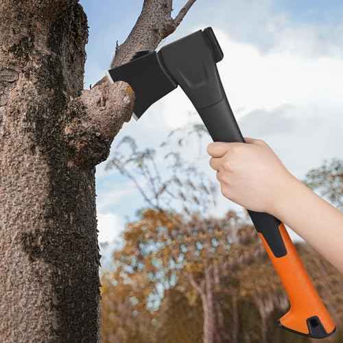 X14 Hatchet Axe, 14¡± Camping Axe for Wood Splitting & Kindling with Nylon Hollow Handle, Anti-Slip Shock Absorption Grip for Outdoor Survival, Firewood, Hiking & Yard Tools