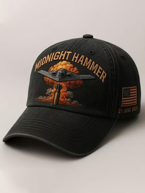 Operation Midnight Hammer Hat Midnight Hammer Cap B2 Spirit USA American Flag Fighter Jet Veteran Baseball Cap Patriotic Stealth Bomber Unisex Hat Vintage
