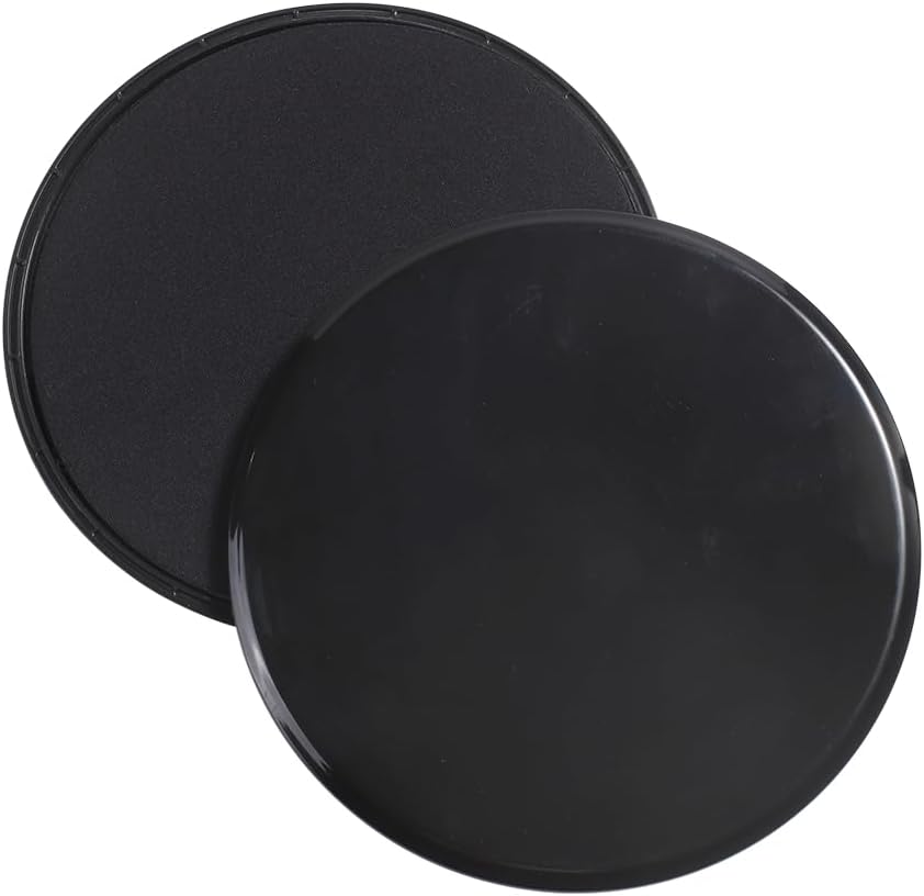 2pcs 7" Core Training Glide Plates, Workout Sliders for Ab & Glute Exercises, Dual-Sided Fitness Gliders for Home & Travel, Black
