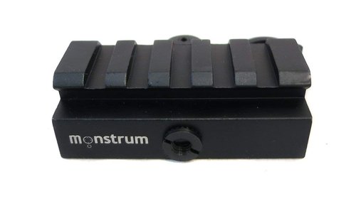 Monstrum Tactical Low Profile Picatinny Riser Mount with Quick Release, for Red Dots, Scopes, and Optics (0.5 inch H x 2.5 inch L)