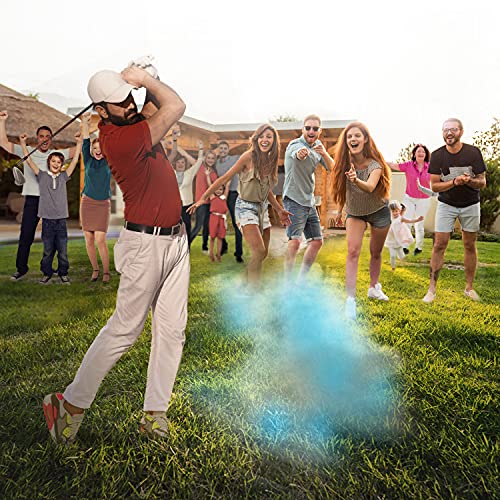 X-Large Gender Reveal Exploding Golf Balls Set Pink & Blue - Safe Powder Filled Party Favors