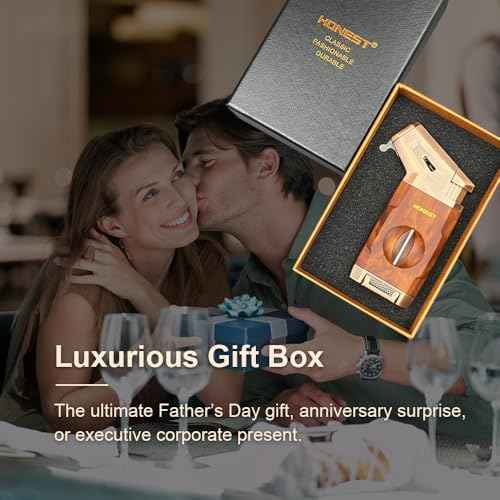 Torch Lighter Built-in V Cutter,Refillable Butane Torch Lighter,Men's Gift,All-in-one Windproof Adjustable Jet Flame for Candle,Camping(Butane Gas Not Include)