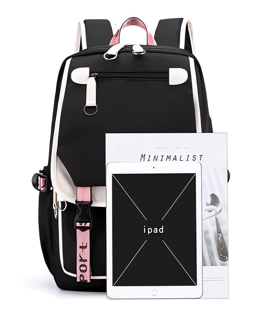 16.8 Inch Laptop Backpack Casual Cartoon Schoolbag Large Capacity Shoulder Bag for School Travel Hiking (with Cute Pendant)