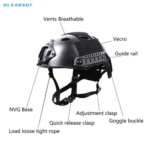 Airsoft Helmet and Mask with Goggles, Airsoft Full Face Mask, with NVG Mount and Side Rail,Tactical Airsoft Gear PJ Style Helmet(Black)