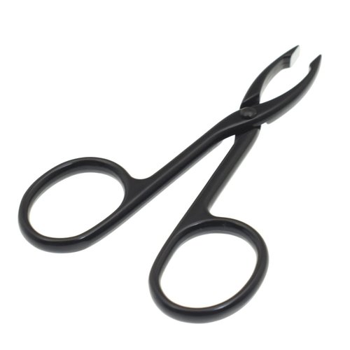 Motanar 2 Pieces Tweezers Scissor Handle Straight Tip Scissor Shaped Eyebrows Tweezers for Hair Plucker Remover Facial Hair Eyebrows Care (Silver and Black)
