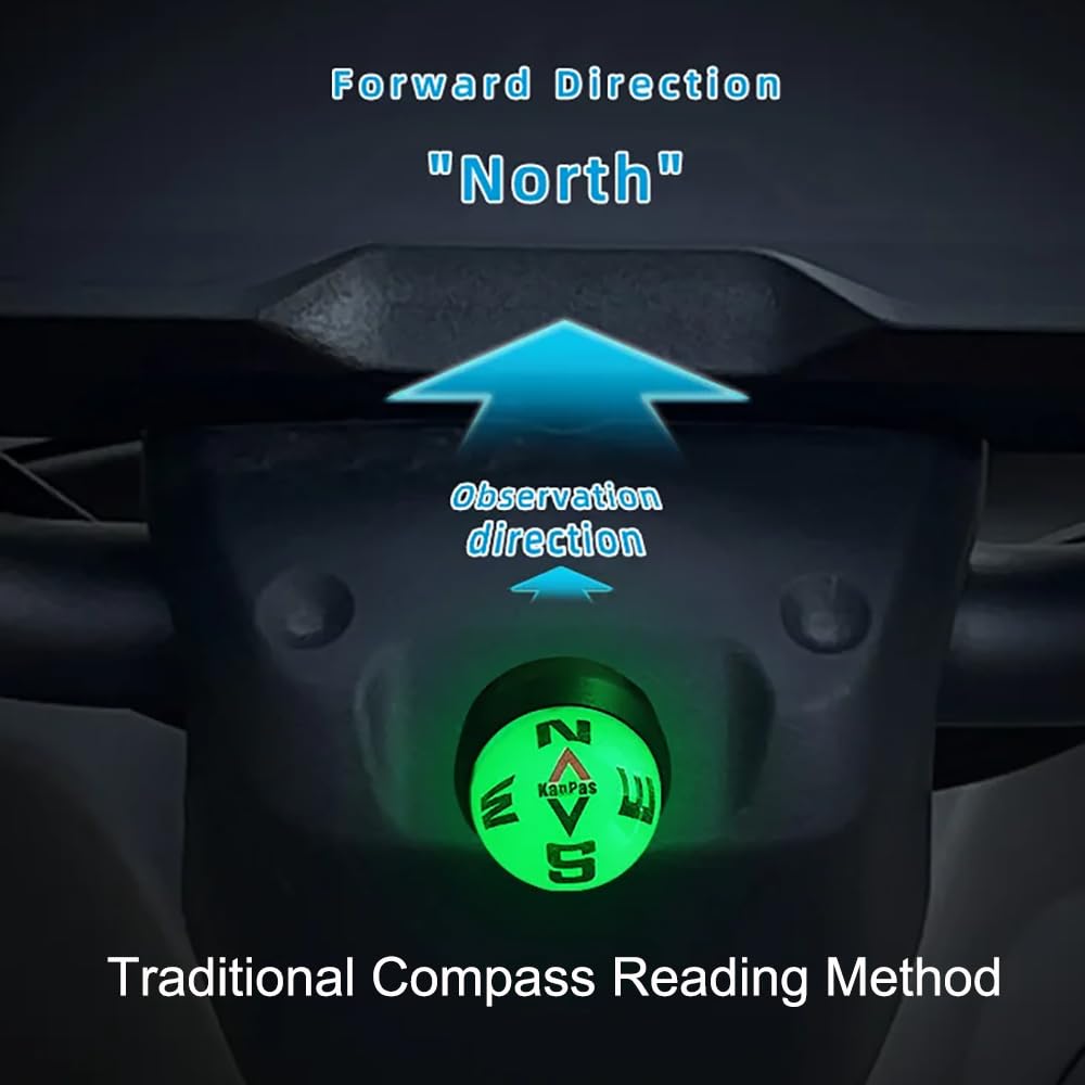 KanPas VA-20L Luminous EDC Ball Compass Free Angle Traditional Reading for Motorcycle