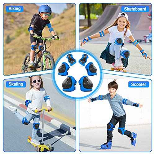 Kids Protective Gear Set Knee Pads for Kids 3-14 Years Toddler Knee and Elbow Pads with Wrist Guards 3 in 1 for Skating Cycling Bike Rollerblading Scooter