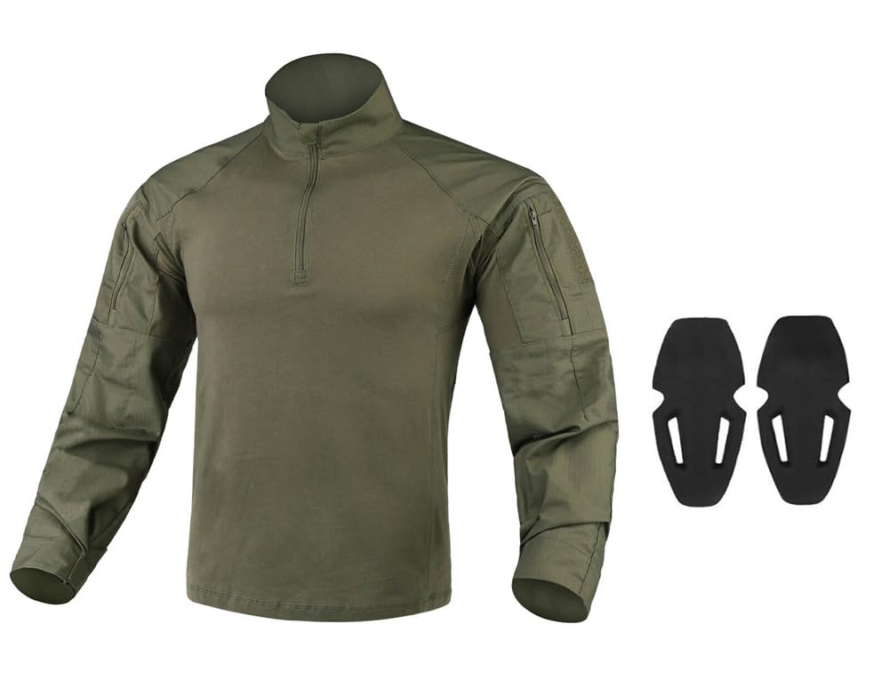KRYDEX Tactical G4 Combat Shirt Ripstop Rapid Assault Long Sleeve Shirt with Elbow Pads