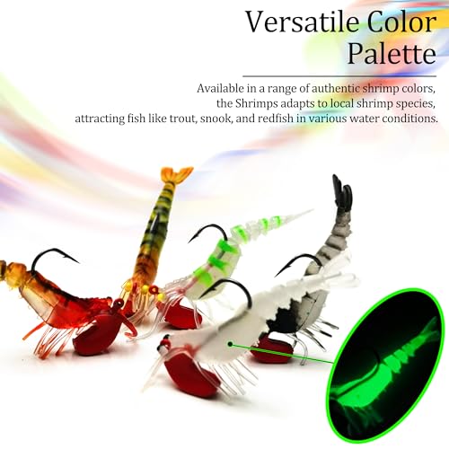 C4 10 Pcs Saltwater Shrimp Soft Swimbaits Fishing Lures - Realistic Action